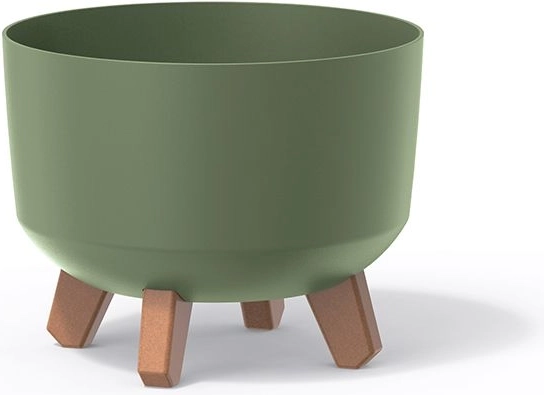 Cache-pot sur pieds Gracia Standard 20 cm – vert terreux