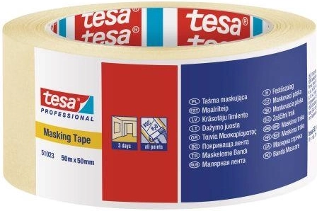 Ruban de masquage crêpé 50 mm × 50 m jaune Tesa