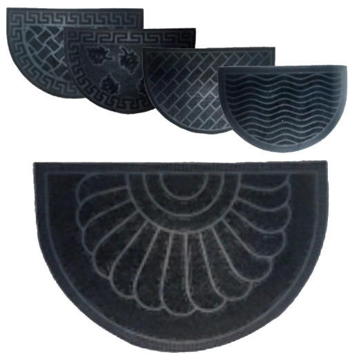 Paillasson en caoutchouc demi-cercle 40 × 60 cm