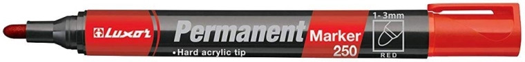 Marqueur permanent LUXOR 250, pointe ronde 2–3 mm, rouge