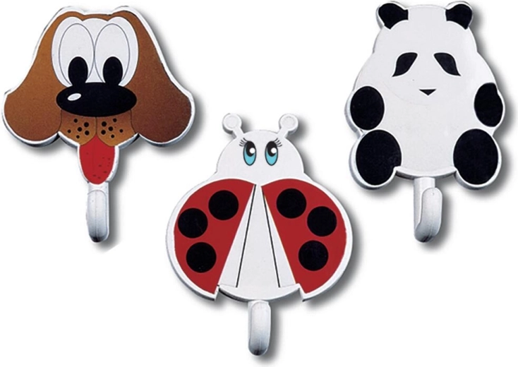 Crochets autocollants pour enfants – assortiment de motifs d’animaux, 2 pcs