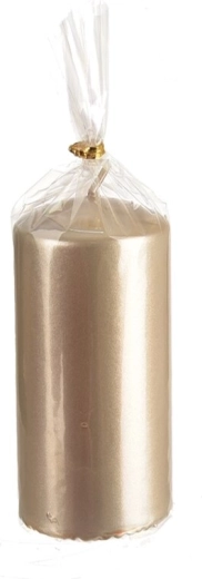 Bougie décorative cylindrique champagne brillante 14 cm