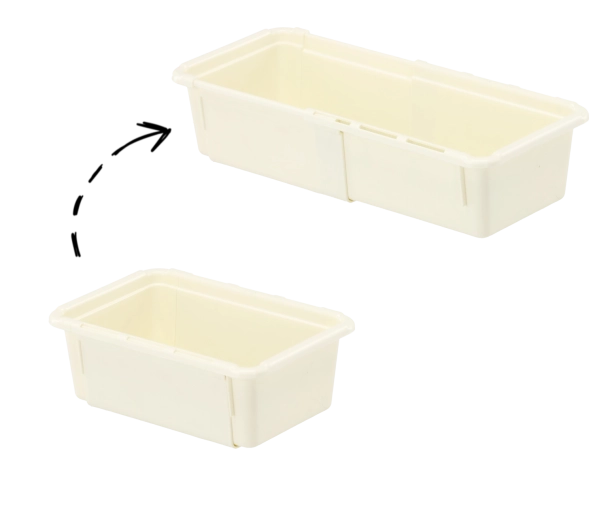 Organisateur de tiroir extensible MiniMax 18,5–28,5 × 12,5 × 7 cm, beige