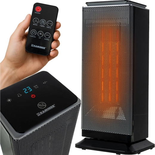 Radiateur électrique en céramique Kaminer Lumni 2.0 PTC 2000 W avec télécommande