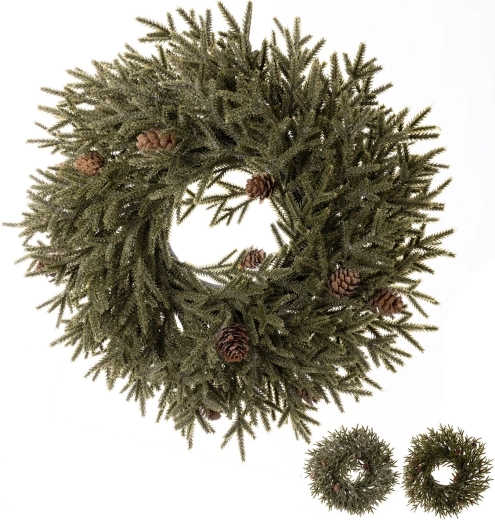 Couronne de Noël en plastique UH verte 40 cm (3 variantes)