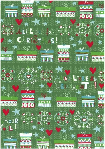 Papier cadeau de Noël 0,7 × 5 m, assortiment de motifs - 1 pièce