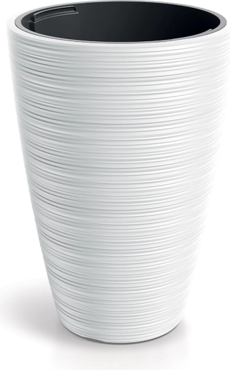 Cache-pot Vena Round 34,9 cm blanc avec insert