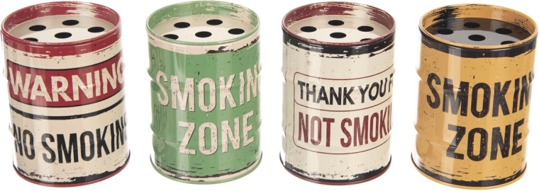 Cendrier en métal Smoking 8 cm (mix de 4 décors)