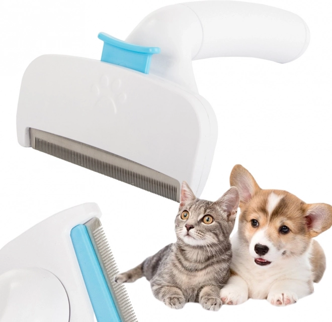 brosse de débourrage pour chiens et chats avec bouton autonettoyant
