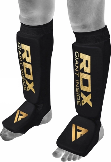 Protèges-tibias et cou-de-pied RDX Hosiery Shin Instep Foam noir-or XXL