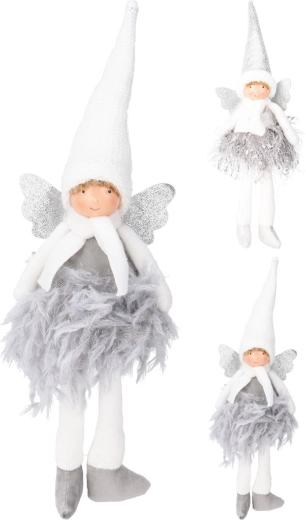 Décoration de Noël ange 40 cm – blanc et argent, assortiment de modèles