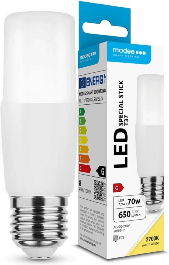 Ampoule LED Modee Lighting Stick T37 E27 7,9 W 650 lm blanc chaud
