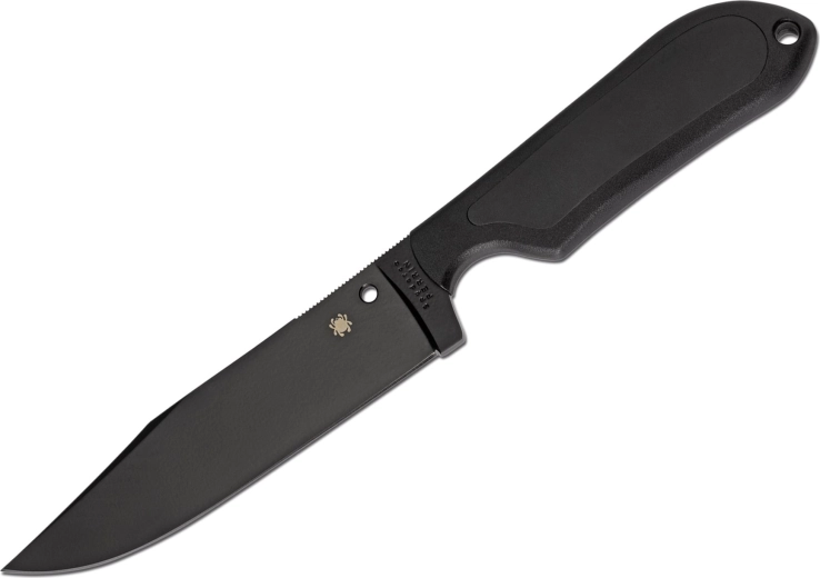 Couteau tactique Spyderco Street Bowie à lame fixe 12,8 cm, entièrement noir