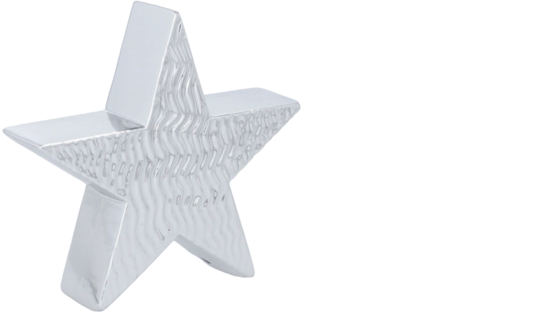 Figurine décorative de Noël étoile argentée 16,2 × 4,4 × 15,3 cm - 1 pièce