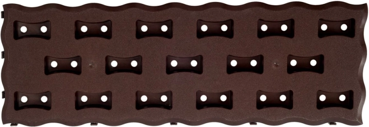 Chemin de plate-bande modulaire, plastique brun 60 × 20 cm (8 pcs, 0,95 m²)