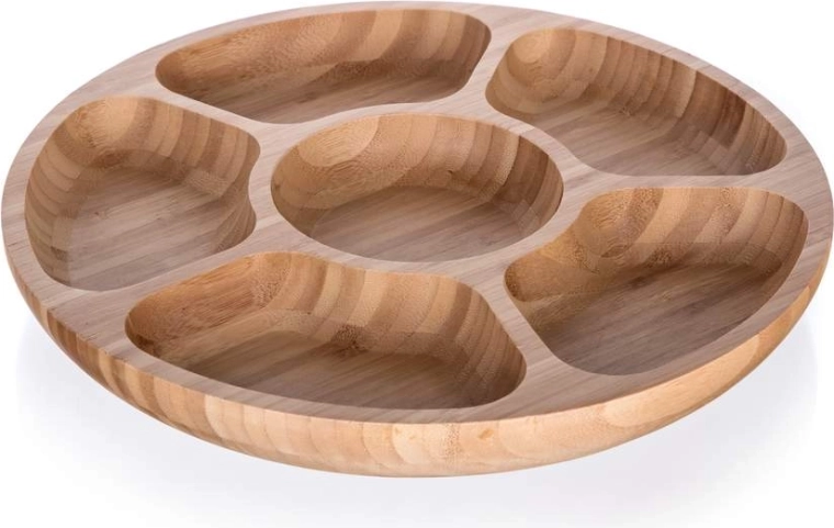 Assiette en bambou compartimentée BRILLANTE 31,5 x 4 cm