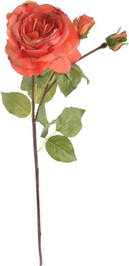 Rose artificielle orange 52 cm