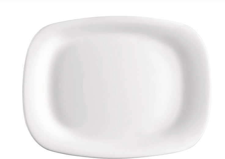Assiette de service en verre Parma 24 × 34 cm blanche