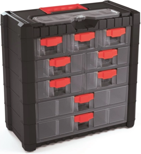 Organiseur suspendu en plastique Multicase Cargo 400 × 200 × 392 mm, 9 tiroirs
