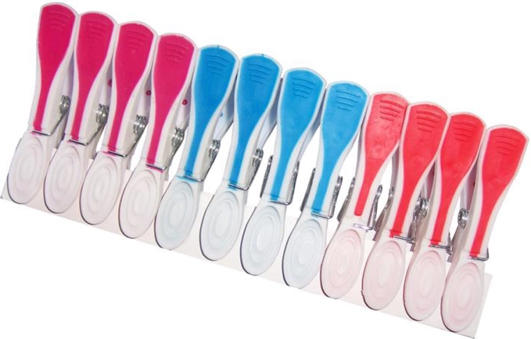 Pinces à linge antidérapantes en plastique, 12 pcs