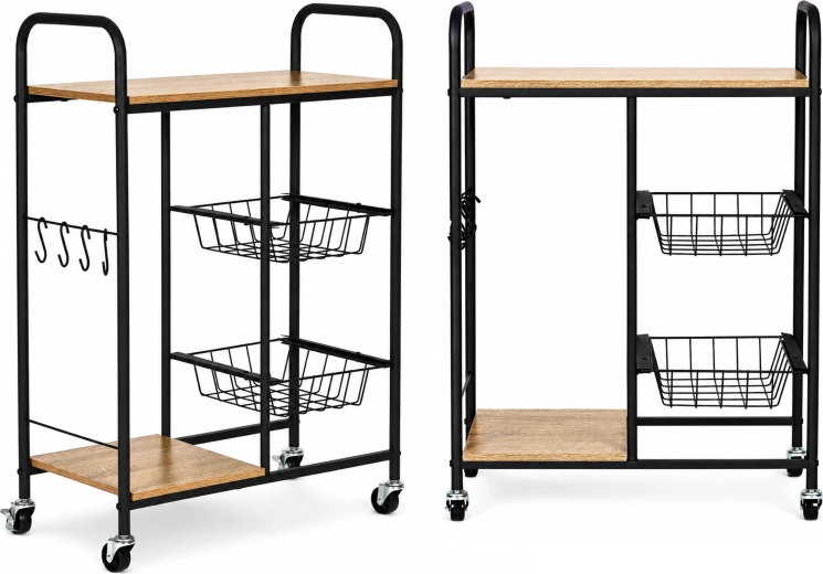 Étagère de cuisine mobile sur roulettes avec paniers coulissants ModernHome
