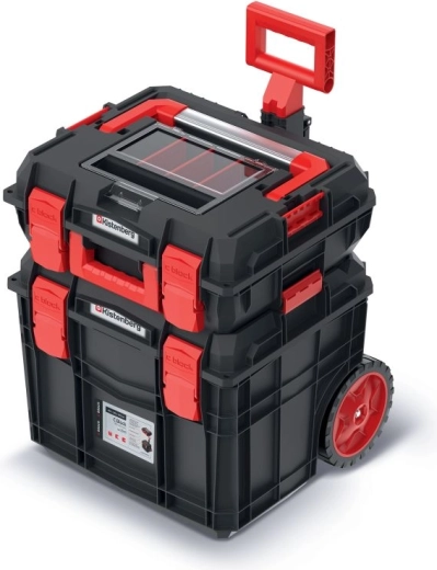 Ensemble de valises à outils avec roulettes C Block Pro/Alu Log, noir