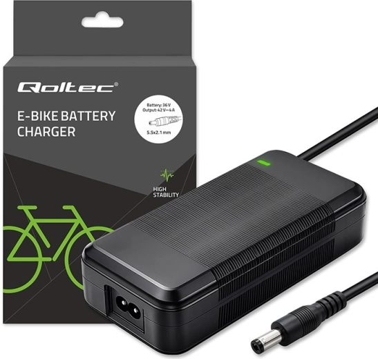 Chargeur pour vélo électrique et scooter 36 V (42 V, 4 A, 5.5×2.1) + câble d’alimentation