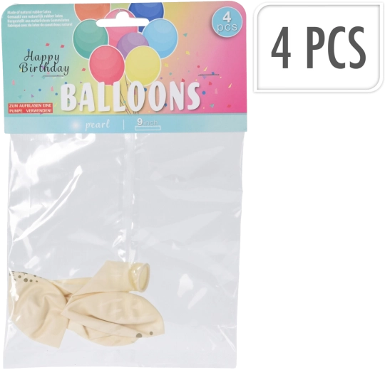 Ballons en latex Happy Birthday, 4 pcs