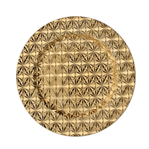 Assiette de présentation ronde couleur cuivre avec rainures 33 cm - 1 pièce