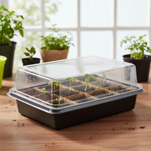 Plateau de semis avec couvercle transparent