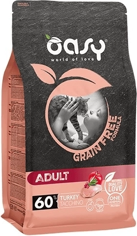 Oasy Grain Free Adult alimentation pour chats à la dinde 1,5 kg