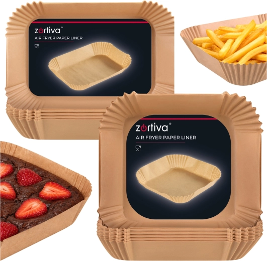 Papier sulfurisé pour friteuse à air chaud dual Zortiva (20 × 20 cm et 19,5 × 13 cm)