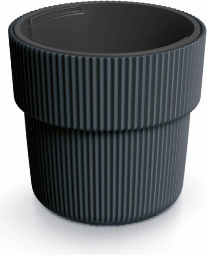 Pot de fleurs avec insert MILLY 39 cm – anthracite, cache-pot en plastique auto-irrigant