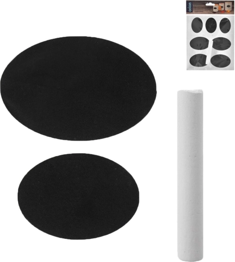 Autocollants ovales vierges pour bocaux avec craie (14 pcs)