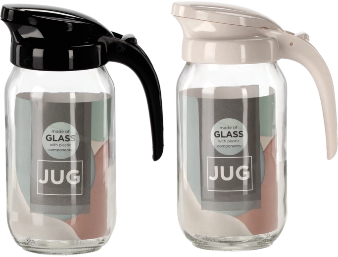 Carafe en verre 1 L Renga avec couvercle et poignée ergonomique