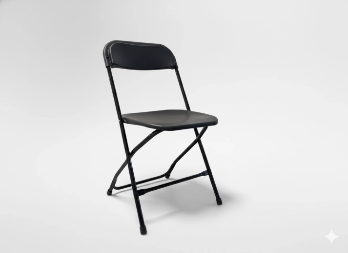 Chaise de catering pliante, noire