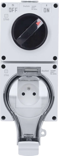 Prise extérieure Solight IP66 avec interrupteur