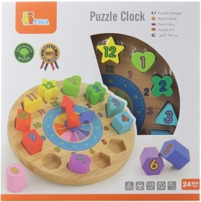 Horloge d’insertion en bois pour enfants