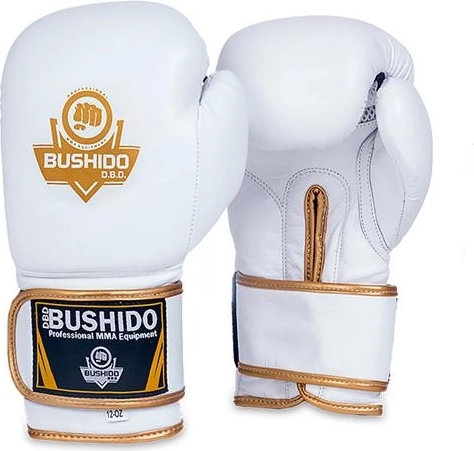 Gants de boxe DBX BUSHIDO – blanc‑or