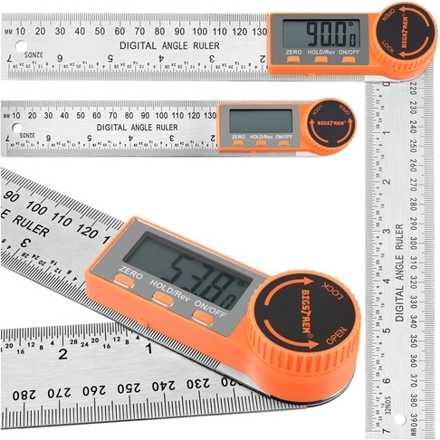 Bigstren rapporteur d’angle électronique numérique 360° 200 mm avec LCD