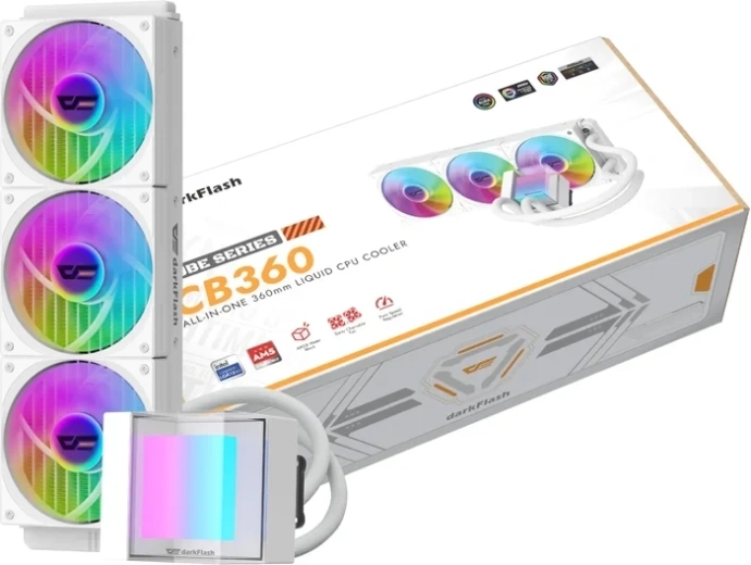 Refroidisseur liquide pour processeur DarkFlash CB360 360 mm ARGB blanc