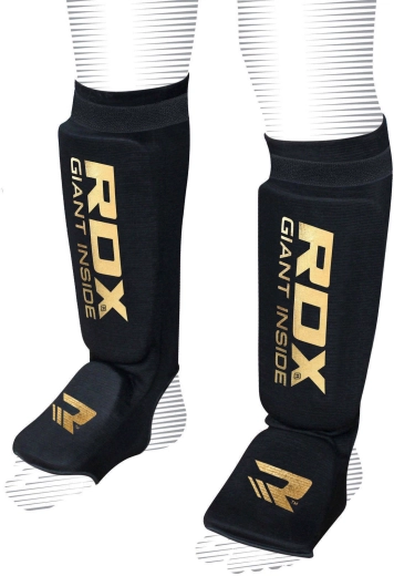 RDX protège-tibias et cou-de-pied Hosiery Shin Instep Foam noir/or – taille XL