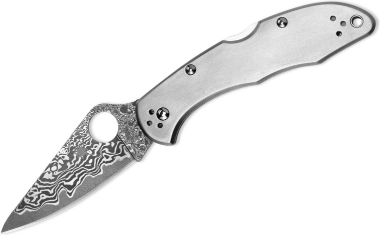 Couteau de poche Spyderco Delica 4 Titane Damas 7,4 cm