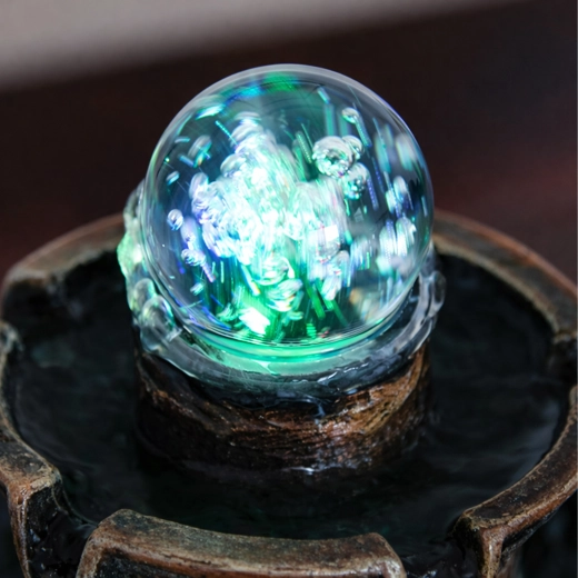 Fontaine de table décorative avec éclairage LED 27 × 27 × 30 cm