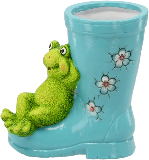 Jardinière de jardin botte avec grenouille