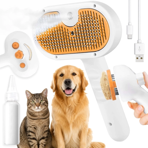 RENEW FORCE brosse à vapeur 3 en 1 pour chien et chat - 1 pièce