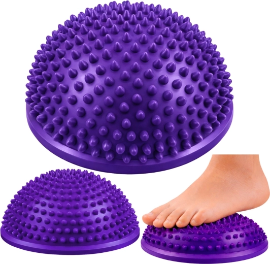 Demi-sphère pour exercices d’équilibre et massage des pieds, violet 16 cm