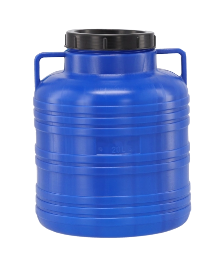 Tonneau en plastique 20 l avec couvercle à vis et poignées latérales