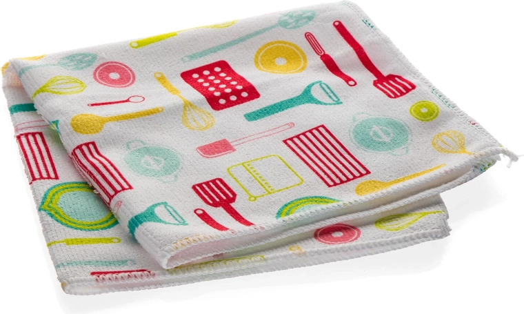 Chiffon en microfibre 40 × 40 cm avec motif, 250 g/m²