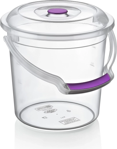 Seau en plastique transparent avec couvercle 5 l